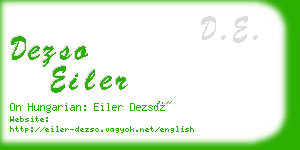 dezso eiler business card